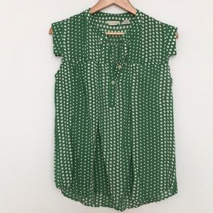 Anthropologie Green Spring Top Size M